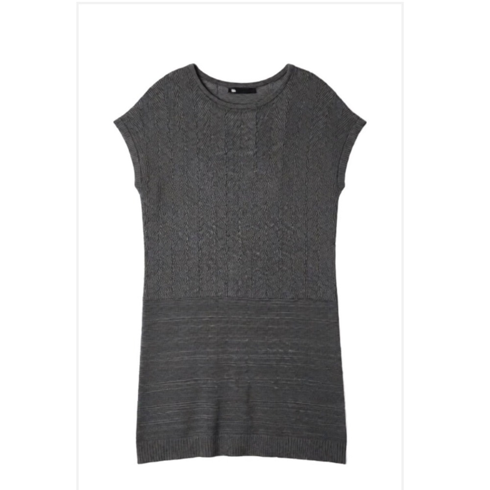 Vanity Dress,‎ Gray Knit Short Sleeve Casual Dress S
